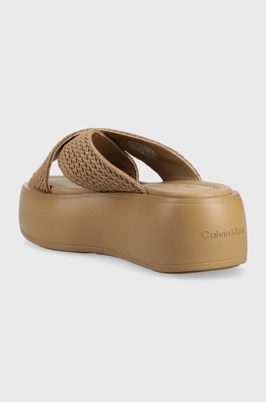 Obuwie Calvin Klein klapki BUBBLE SLIDE - WOVEN HW0HW01468 beżowy