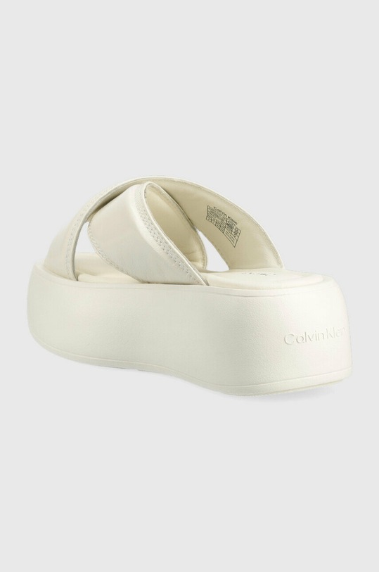 Cipők Calvin Klein bőr papucs BUBBLE SLIDE - PAT HW0HW01469 fehér