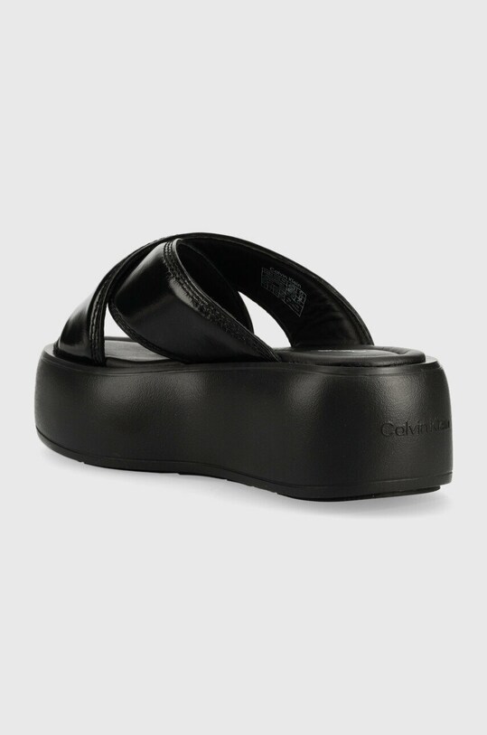 Obuwie Calvin Klein klapki skórzane BUBBLE SLIDE - PAT HW0HW01469 czarny