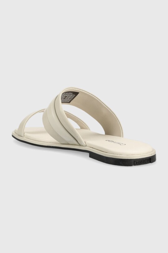 Obuv Kožené šľapky Calvin Klein ALMOND SLIDE W/HW HW0HW01482 béžová