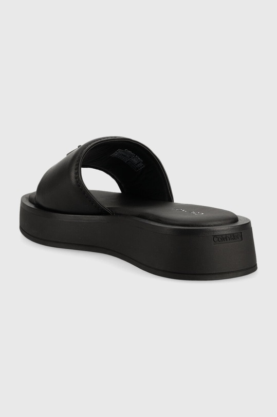 Obuv Kožené šľapky Calvin Klein DRESS FLATFORM W/HW HW0HW01487 čierna