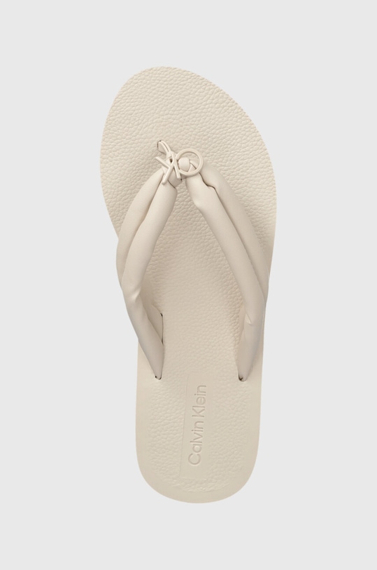 Žabky Calvin Klein FLATFORM FLIP FLOP W/HW béžová HW0HW01503