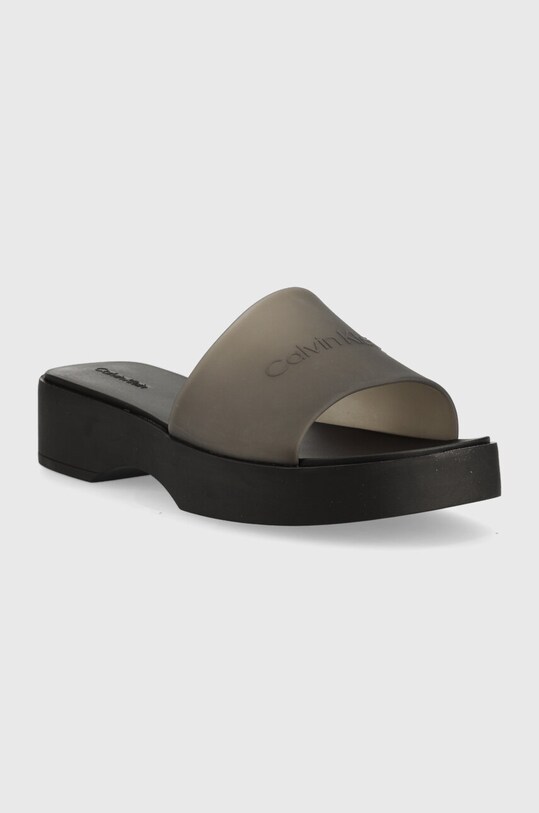 Calvin Klein klapki WEDGE SLIDE - TRANSP HW0HW01514 czarny SS23