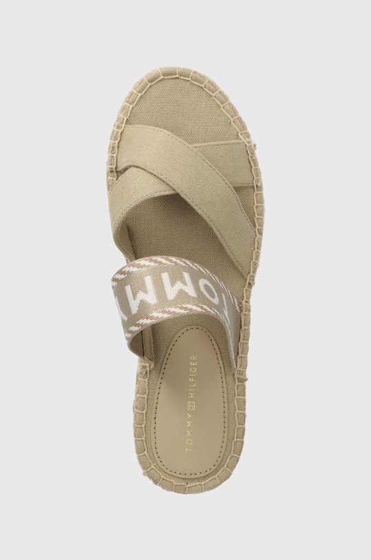 Tommy Hilfiger papucs SEASONAL WEBBING SANDAL bézs FW0FW07181
