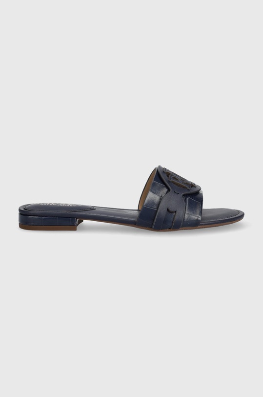 Lauren Ralph Lauren klapki skórzane Alegra płaski granatowy 802891388005.410