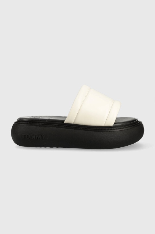 Tommy Jeans klapki skórzane VOLUME SANDAL pozostałe beżowy EN0EN02076