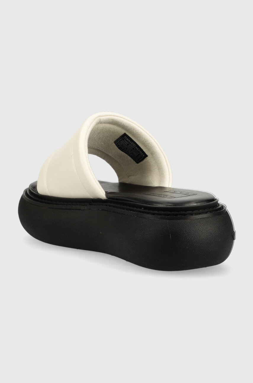 Obuwie Tommy Jeans klapki skórzane VOLUME SANDAL EN0EN02076 beżowy