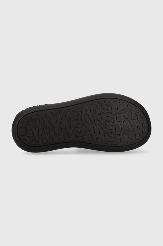 Tommy Jeans klapki skórzane VOLUME SANDAL EN0EN02076 beżowy