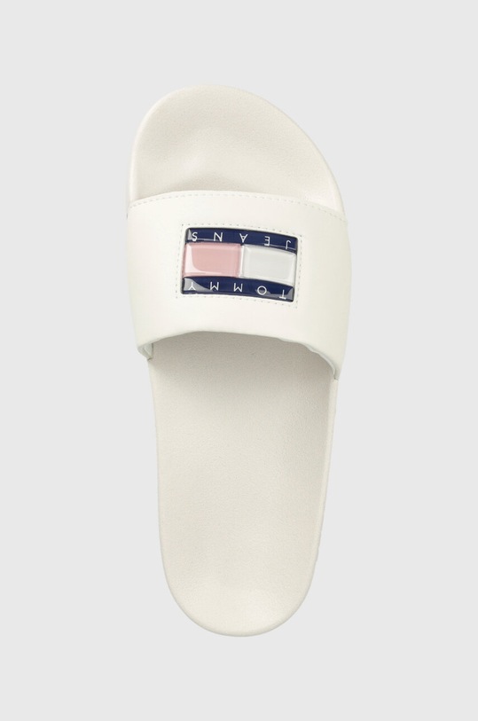 Pantofle Tommy Jeans FLAG PRINT POOL SLD bílá EN0EN02108