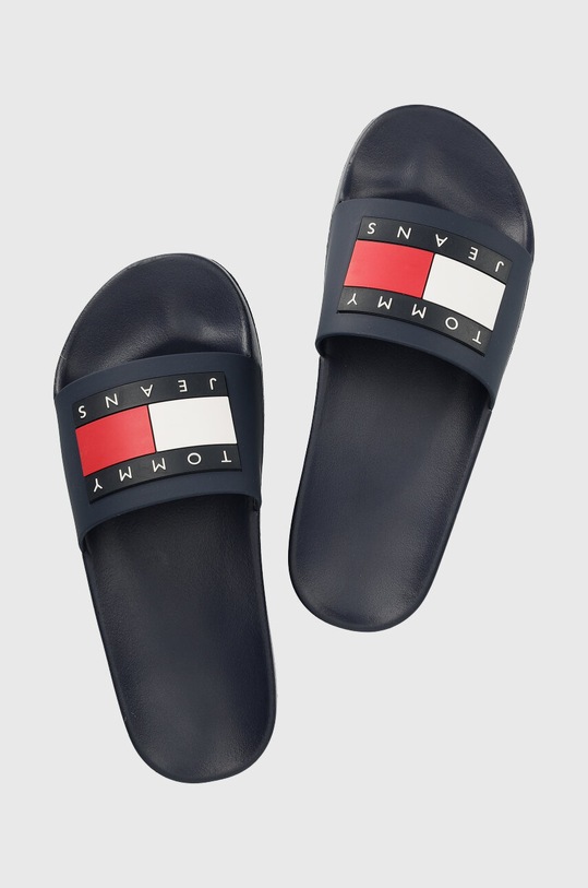 Šľapky Tommy Jeans FLAG POOL SLD ESS plochý tmavomodrá EN0EN02115