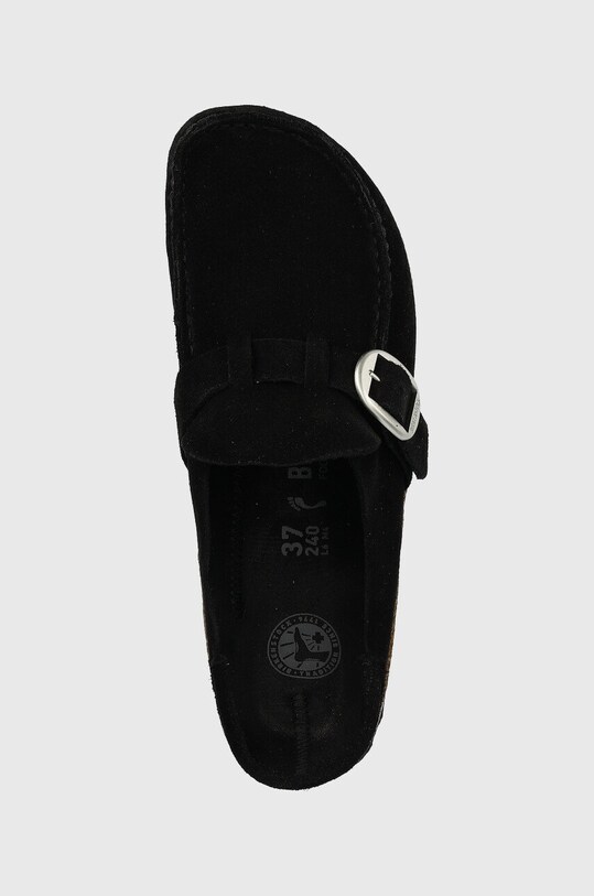 Замшеві шльопанці Birkenstock Buckley чорний 1017826