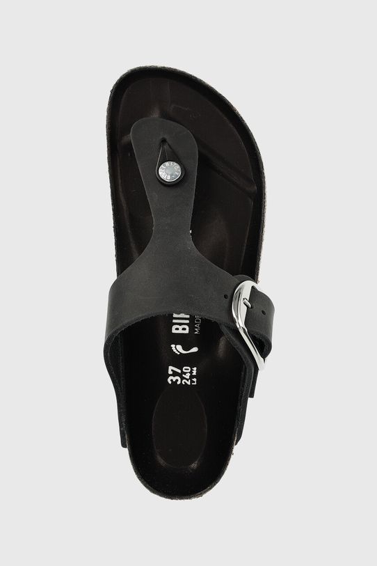 Birkenstock japonki skórzane Gizeh Big Buckle czarny 1023337
