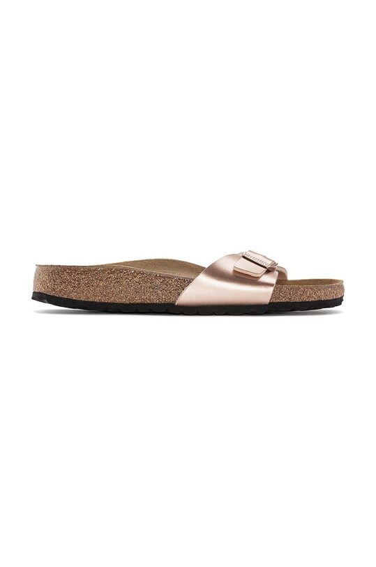 Pantofle Birkenstock Madrid imitace kůže zlatá 1023927