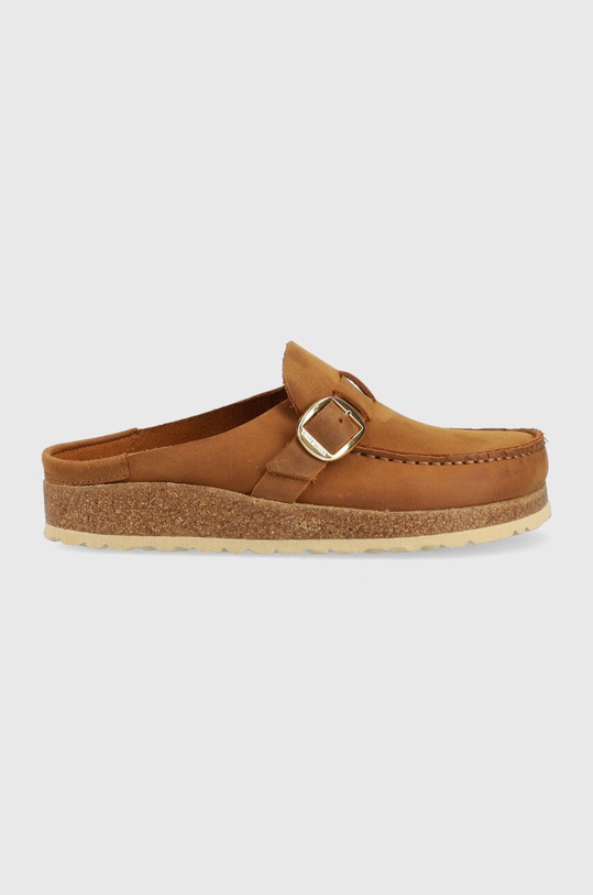 Semišové pantofle Birkenstock Buckley semišová kůže hnědá 1024028