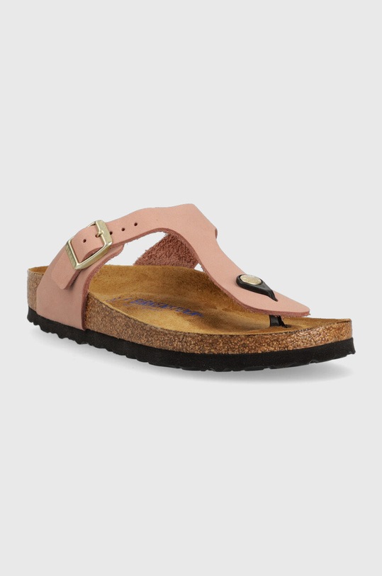 Birkenstock japonki zamszowe Gizeh SFB 1024106 różowy SS23