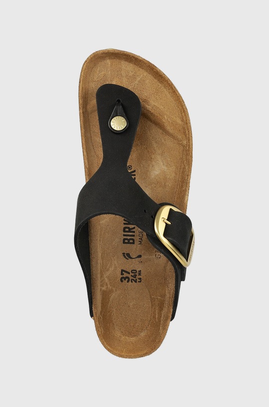 Birkenstock japonki skórzane Gizeh Big Buckle czarny 1024107