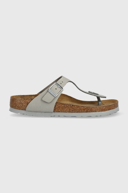 Birkenstock japonki zamszowe Gizeh SFB płaski szary 1024138