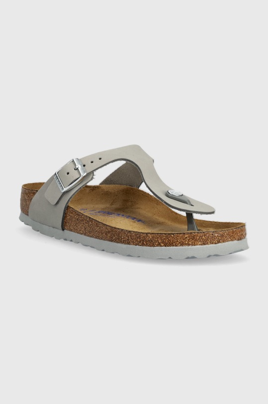 Birkenstock japonki zamszowe Gizeh SFB 1024138 szary SS23