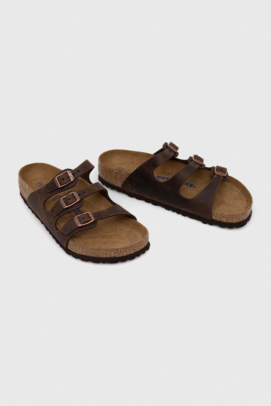 Semišové pantofle Birkenstock FLORIDA 53901 hnědá SS23