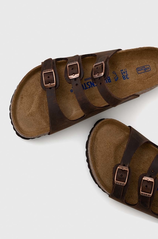 Semišové šľapky Birkenstock FLORIDA hnedá 53901