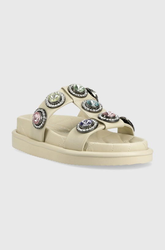 Kurt Geiger London klapki skórzane Orson 9107144109.BONE szary SS23