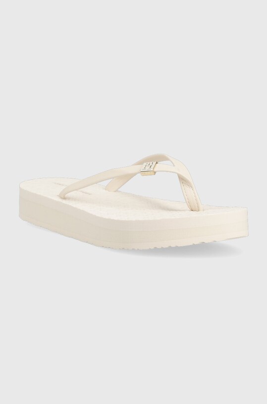 Žabky Tommy Hilfiger TH MONOGRAM FLAT SANDAL FW0FW06964 béžová SS23