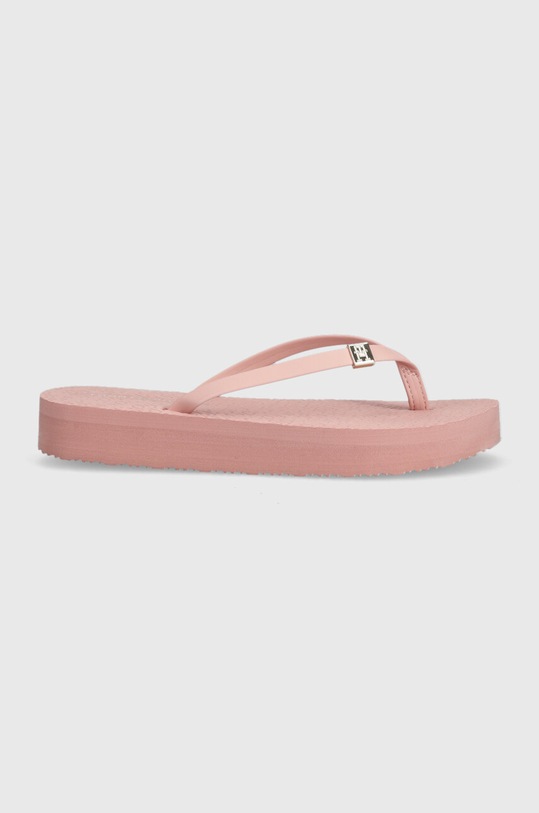Žabky Tommy Hilfiger TH MONOGRAM FLAT SANDAL platforma ružová FW0FW06964