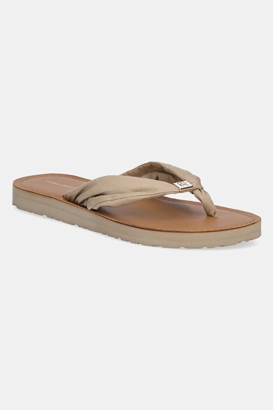 Tommy Hilfiger japonki TH ELEVATED BEACH SANDAL tekstylny beżowy FW0FW06985