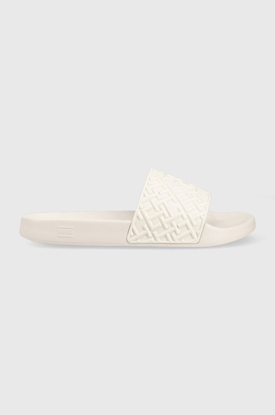 Pantofle Tommy Hilfiger TH MONOGRAM POOL SLIDE plochý bílá FW0FW06987