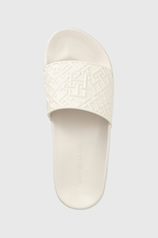 Pantofle Tommy Hilfiger TH MONOGRAM POOL SLIDE bílá FW0FW06987