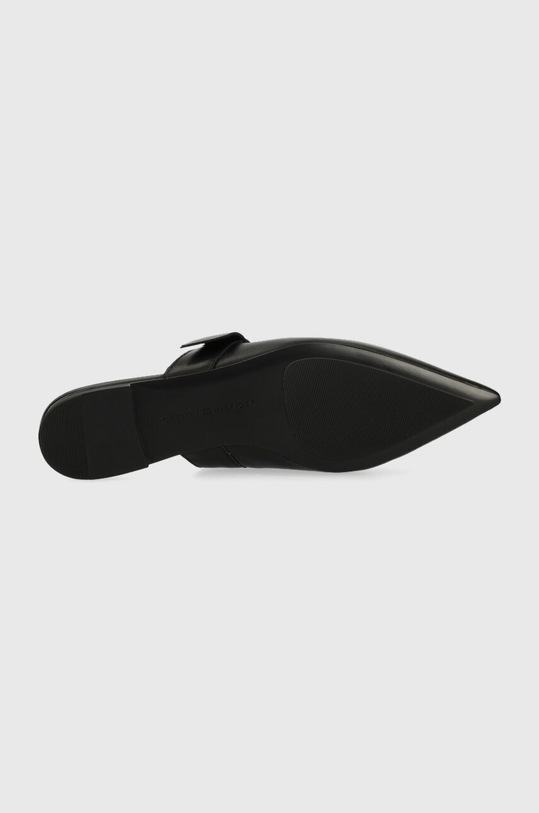 Kožne natikače Tommy Hilfiger TH POINTY FEMININE MULE FW0FW06997 crna