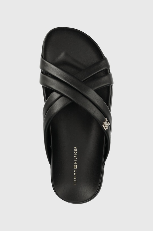 Кожени чехли Tommy Hilfiger STRAP FEMININE SANDAL черен FW0FW07081