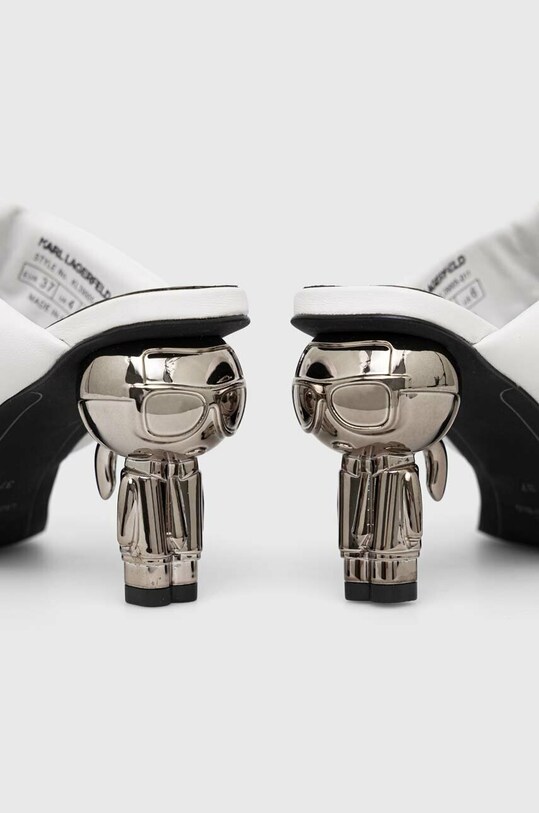 Obuv Kožené šľapky Karl Lagerfeld IKON HEEL KL39005.011 biela