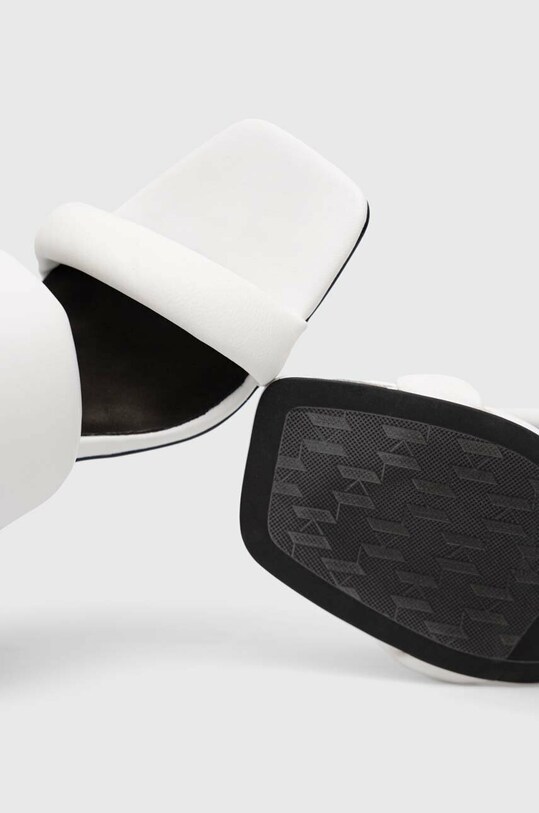 Kožené šľapky Karl Lagerfeld IKON HEEL biela KL39005.011