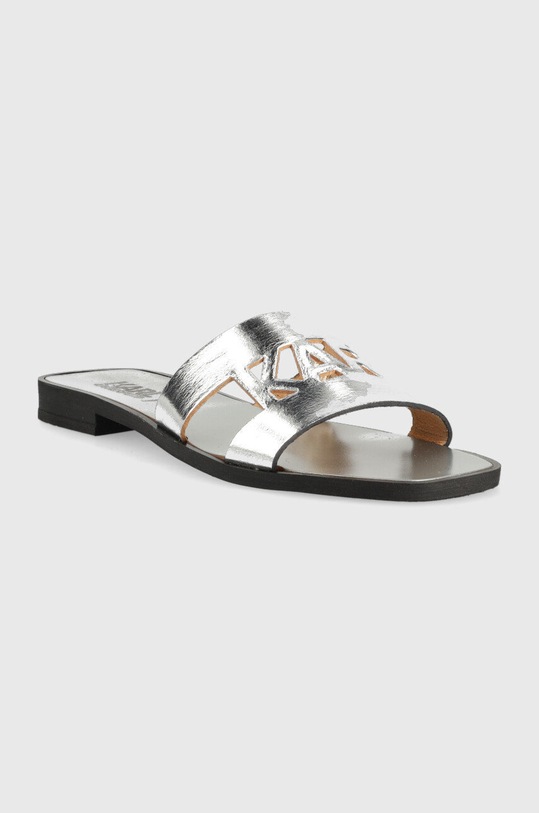 Karl Lagerfeld klapki skórzane SKOOT II KL80406.1SL srebrny SS23