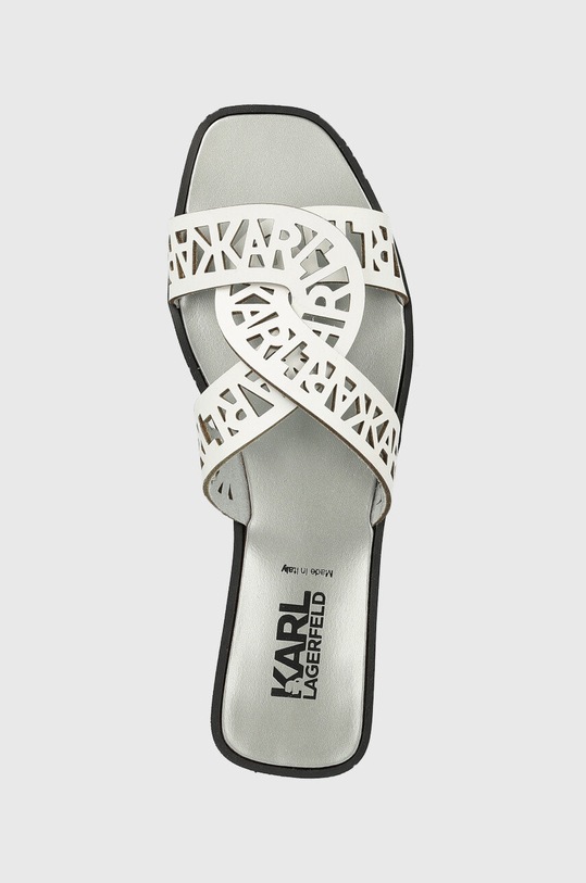Karl Lagerfeld klapki skórzane SKOOT biały KL80429.011