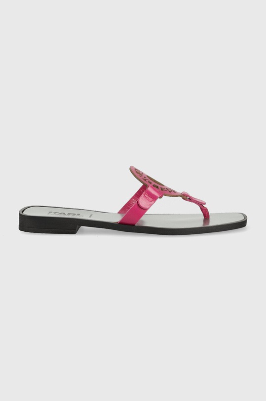 Karl Lagerfeld japonki skórzane SKOOT KL80408.0FP różowy SS23