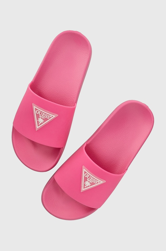 Guess klapki BEACH SLIPPERS syntetyczny różowy E3GZ12.BB00F.G6W5