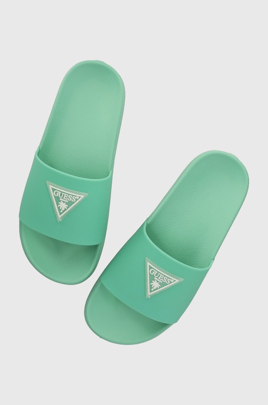 Guess papucs BEACH SLIPPERS szintetikus türkiz E3GZ12.BB00F.G8FO