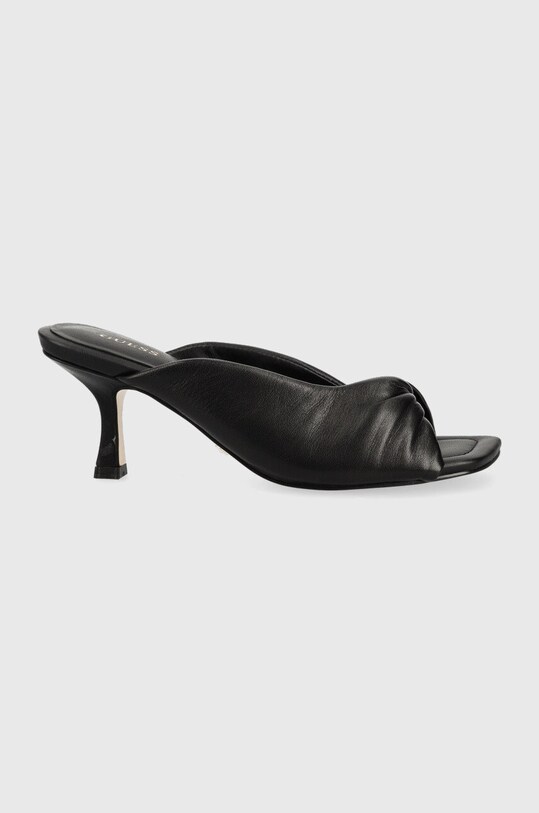 Guess slapi de piele RINAH subțire negru FL6RNH.LEA03.BLACK