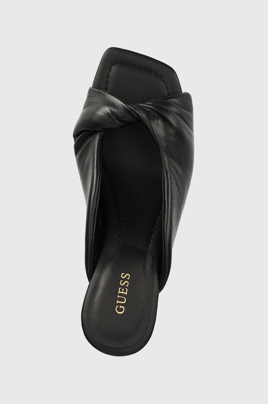 Guess klapki skórzane RINAH czarny FL6RNH.LEA03.BLACK