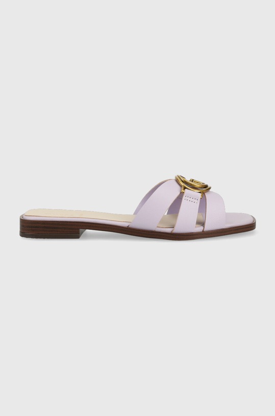 Guess klapki skórzane SYMO płaski fioletowy FL6SYM.LEA19.LILAC