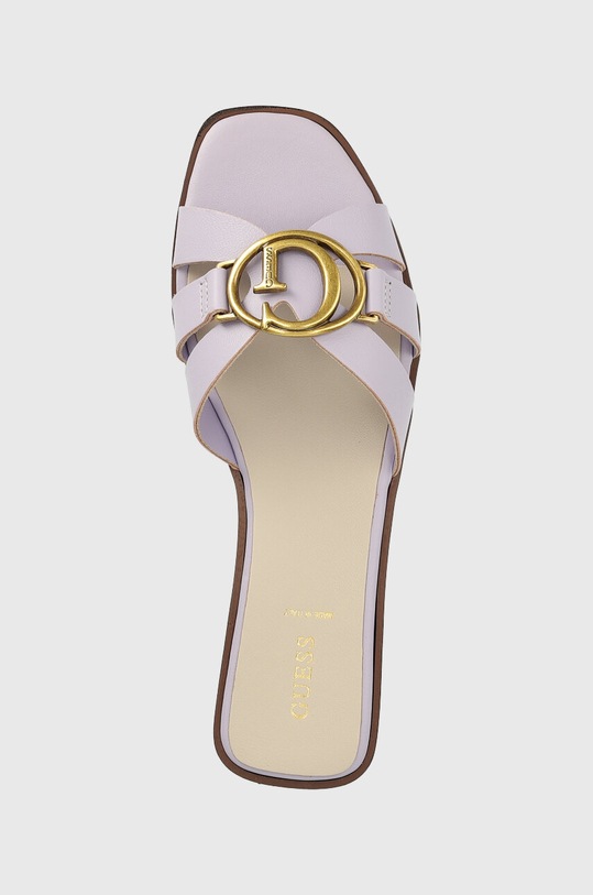 Guess klapki skórzane SYMO fioletowy FL6SYM.LEA19.LILAC