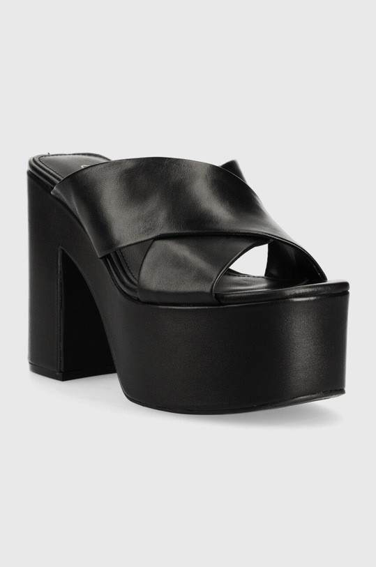 Kožené pantofle Guess LANTZ2 FL6TZ2.LEA03.BLACK černá SS23