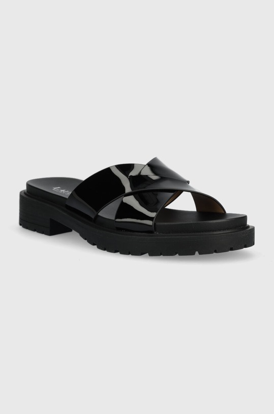 Lauren Ralph Lauren klapki skórzane Kelsie 802904252001.BLACK czarny SS23