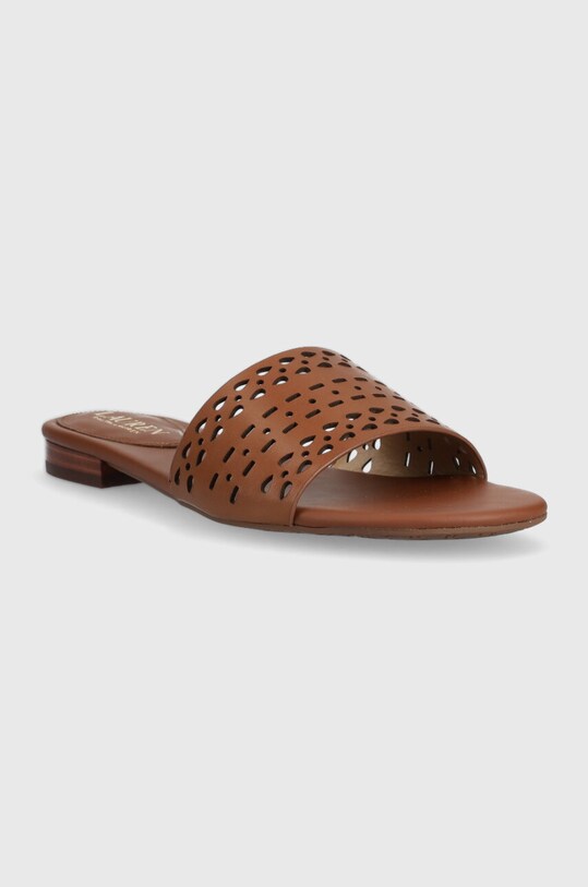 Шкіряні шльопанці Lauren Ralph Lauren Andee 802904285001.TAN коричневий SS23