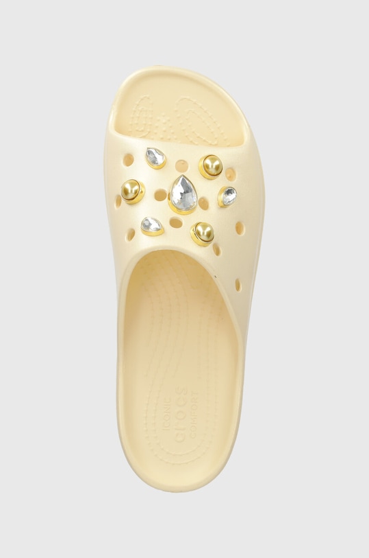 Crocs papuci Classic Platform Crystals Perls Slide bej 208388.108