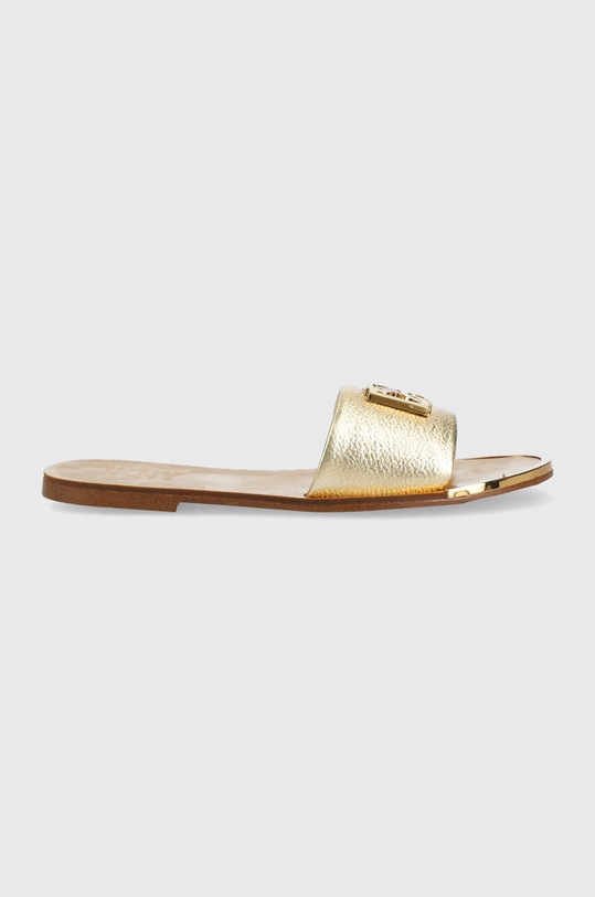 Dkny klapki skórzane GRACEN płaski złoty K1351537.GLD