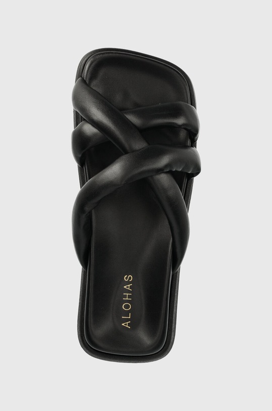 Alohas klapki skórzane Slip On Cross czarny S00202.25