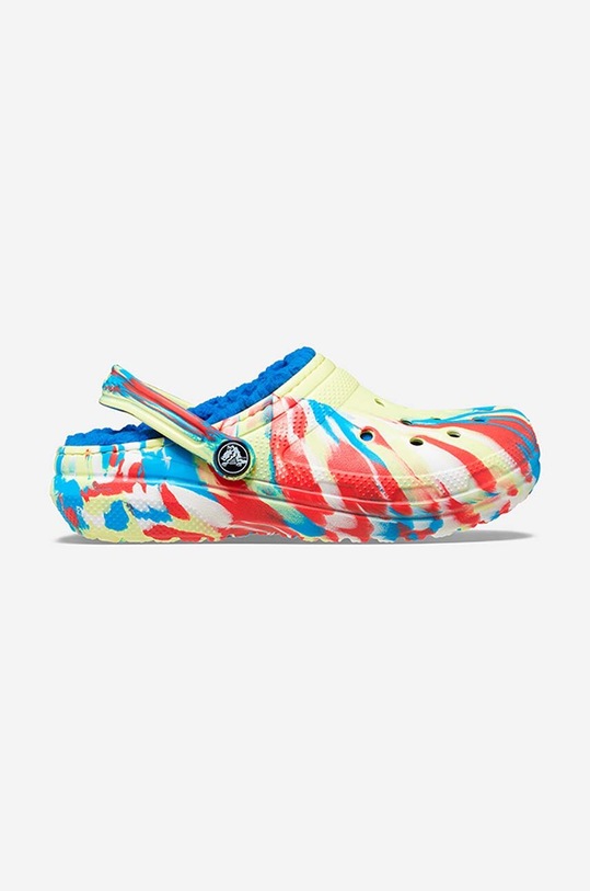 Παντόφλες Crocs Lined Marbled Clog φλατ πολύχρωμο 207773.SULPHUR